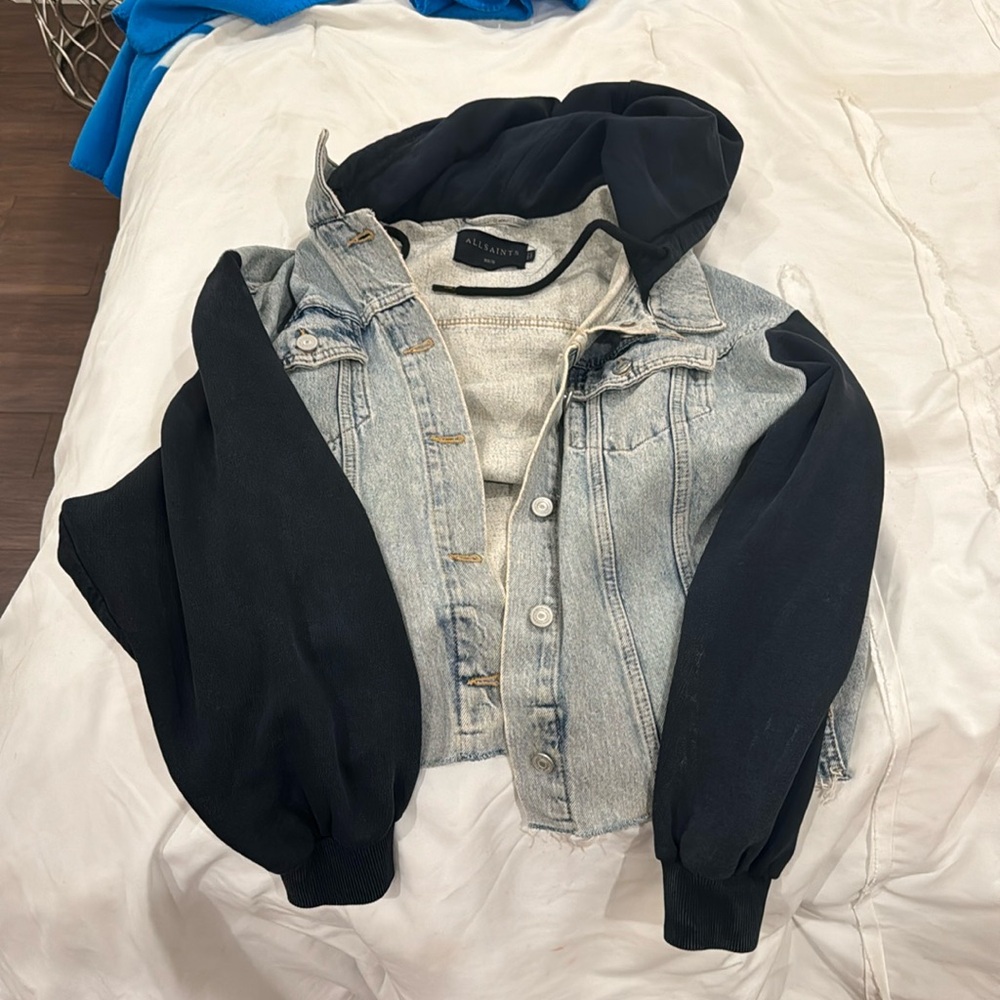 All Saints Jean and Black Hoodie